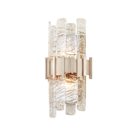 Corbett Lighting Ciro 2 Light Wall Sconce 8.5 In. Antique Silver Leaf Stainless 256-12