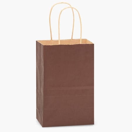 Nashville Wraps Chocolate Brown Recycled Kraft Bag, Rose 5.5x3.25x8.375in, 25PK 24RTCH