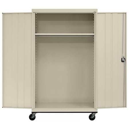 Sandusky Lee Solid Door Storage Cabinet, 46 in W, 72 in H, 24 in D, Putty TAWR462472-07