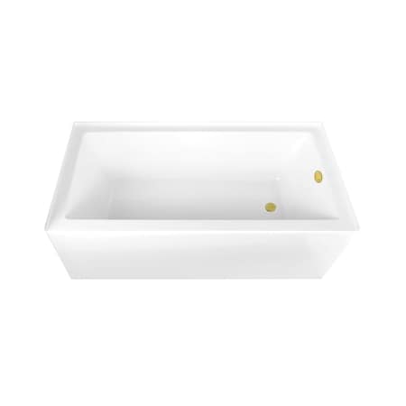 Kingston Brass 66-Inch Acrylic Rectangular 3-Wall Alcove Tub Combo w/ Waste and Overflow Drain, Right Hand Drain CVTAP663222R2