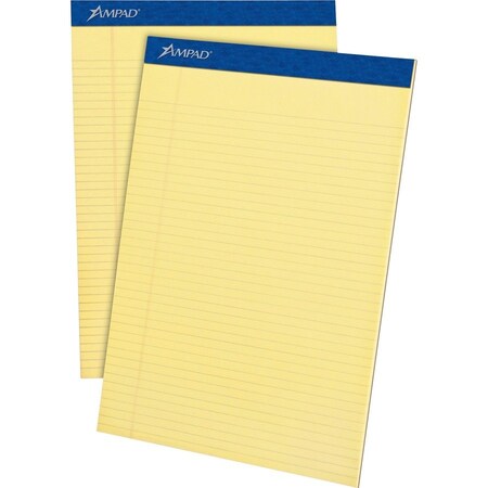 Ampad/ Of Amercn Pd&Ppr Ampad, PERFORATED WRITING PADS, NARROW RULE, 8.5 X 11.75, CANARY, 50 SHEETS, DOZEN 20222