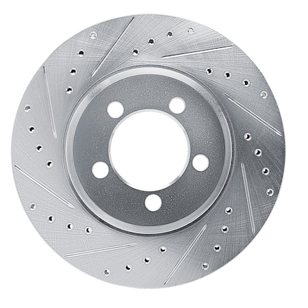 Dynamic Friction Co DFC Brake Rotor - Drilled and Slotted - Silver 631-54043L