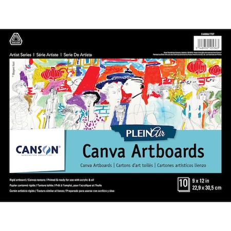 Canson Artist Series Canva Plein Air Canvas Board, Foldover Binding, 10 Sheets, 9x12 inch C400061737