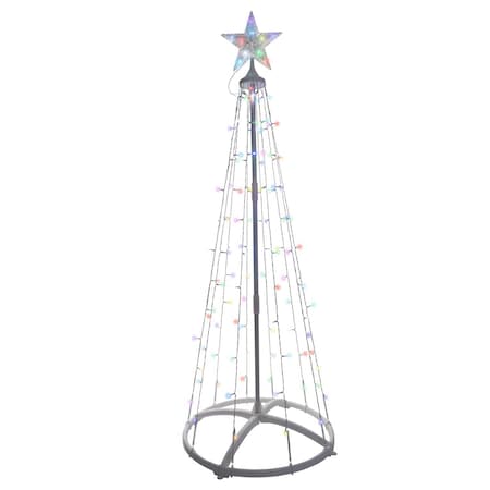 Celebrations Platinum Brilliant LED RGBW Straight Frame Tree 4 ft. Yard Decor BR4STRTRA