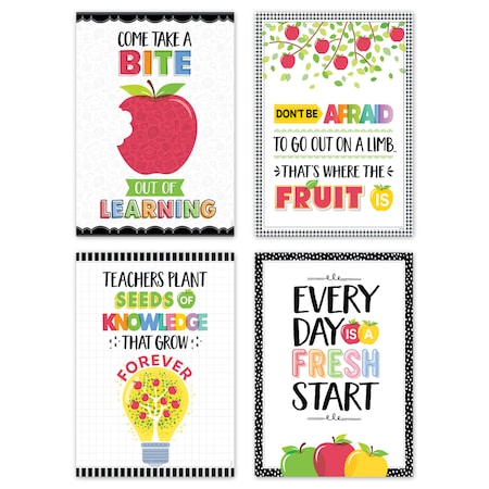Creative Teaching Press Apple Time Inspire U 4-Poster Set, 13-3/8'' x 19'' 11046