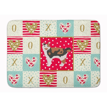 Carolines Treasures 19 x 27 in. Cymric No.2 Cat Love Machine Washable Memory Foam Mat CK5594RUG