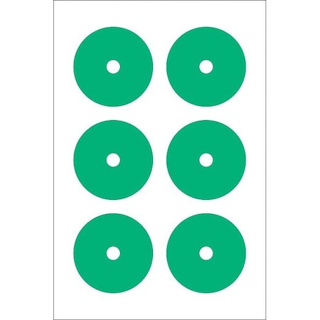 Accuform Gauge Marking Labels, 3" dia., Green, PK6 GML104GN