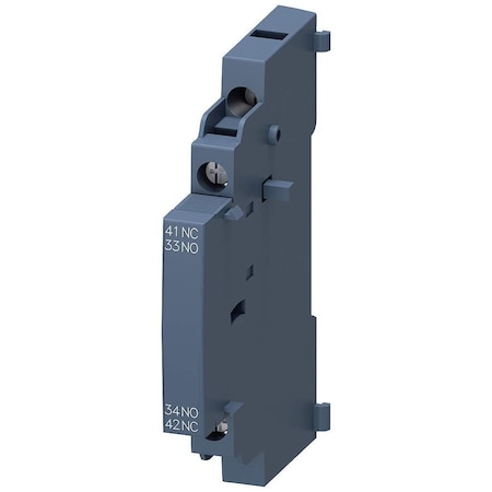 Siemens 3RV2901-1A SIRIUS Auxiliary Switch, 1NO + 1NC, Side-Mounted, Screw Terminal, IP20 3RV29011A