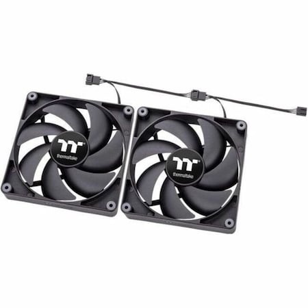 Thermaltake CT140 PC Cooling Fan, Daisy-Chain Design, 140 mm Hydraulic Bearing Fan, 2PK CLF148PL14BLA
