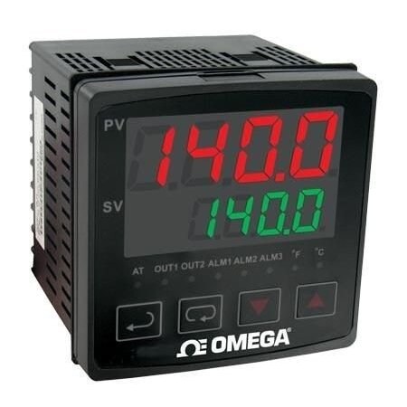 Omega Ramp & Soak Controller, T/C, RTD, Analog V/I, 1 I/P, DC Pulse, Relay, 2 O/P, 1/32 DIN, AC, 3.5 Digi CN7523
