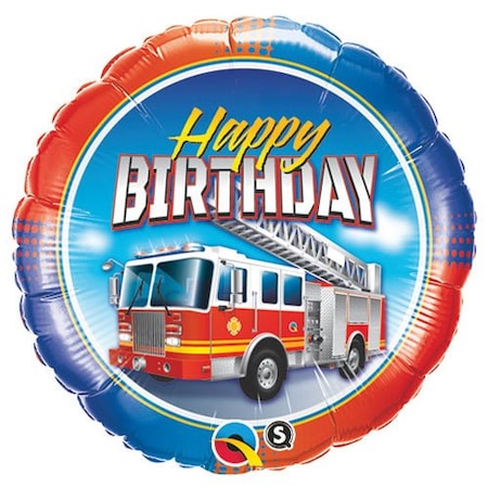 Loonballoon Birthday-for-him-Balloons, 18 inch BIRTHDAY FIRE TRUCK 2 pcs LOON-LAB-41683-Q-U
