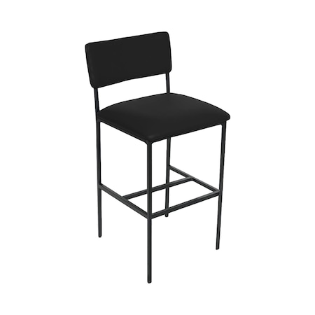 Bfm Seating Meghan Barstool, Grade 4 Upholstered Seat & Back - Steel Frame - Sand Black Finish JS33BM2140-2140SB