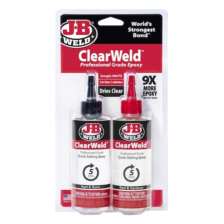 J-B Weld Clear Weld High Strength Clear Epoxy 8 oz 50240-H