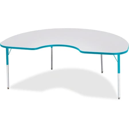 Jonti-Craft Berries Kidney Activity Table, 48 in. x 72 in., A-height, Freckled Gray/Teal/Gray 6423JCA005