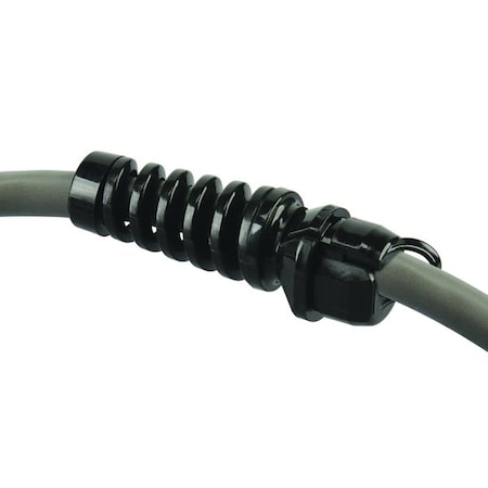 Heyco Strain Relief with Integral Nylon Spring, Round Cable, SR 5N-7 Black, 1000PK 1590