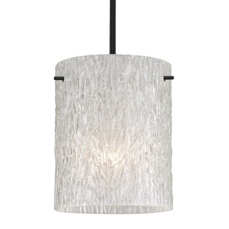 Besa Lighting Besa Tamburo 8 Stem Pendant, Glitter Stone, Black Finish, 1x 100W MAX E26 Base 1TT-4006GL-BK