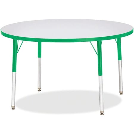 Jonti-Craft Berries Round Activity Table, 42 in. Diameter, E-height, Freckled Gray/Green/Gray 6468JCE119