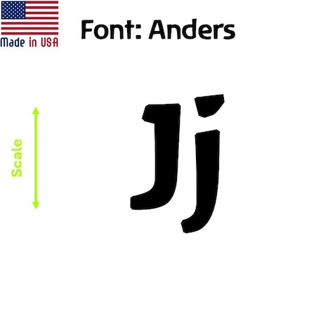 Aacc Self-Adhesive Vinyl Letter: j, Scale: 1.5 in. Color: Black Font: Anders by, 24PK AACC-Anders-lj-Black-I1.5x24