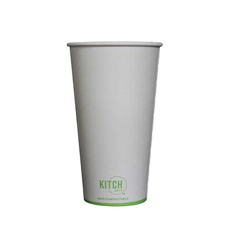 Kitch 24/7 Disposables White Compostable Paper Hot Cup, 20 Ounce, 1000PK KC-SC20W