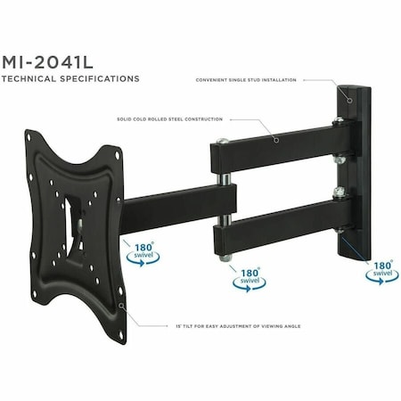 Mount-It Full Motion Monitor Wall Mount for 19"-40" Screens MI-2041L