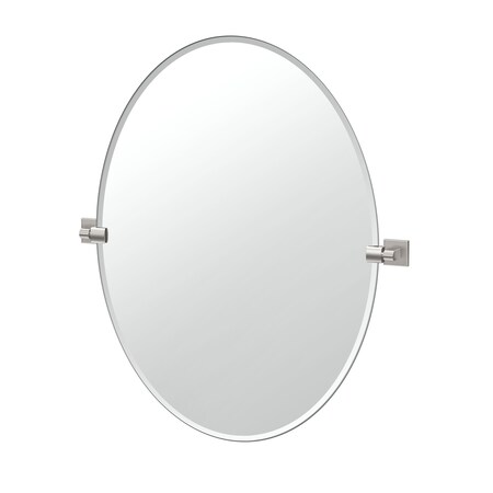 Gatco Mode 32" Frameless Oval Mirror, Satin Nickel 5629LG
