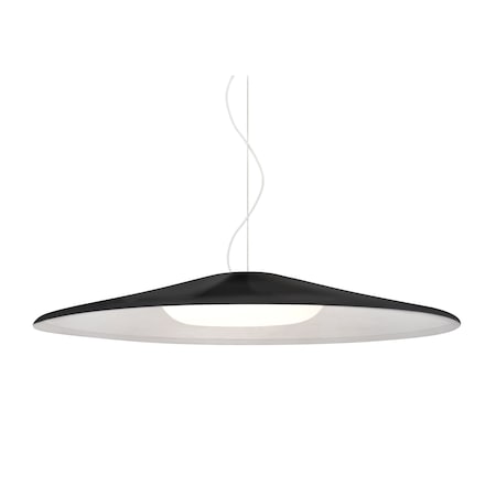 Besa Lighting Swan Cable Pendant, Black/Opal, White Finish, 1x23W LED 1KX-SWANBK-LED-WH