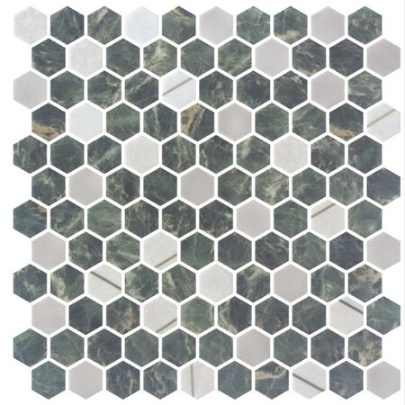 Andova Tiles SAMPLE-Avery 1-in. Honeycomb Polished Upcycled Glass Floor and Wall Mosaic Tile SAM-ANDAVE1244