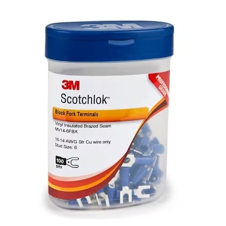 3M Fork Nylon Insulated, Wider-Ton For Use On Free-Standing Studs, 500PK MNG14-6FX