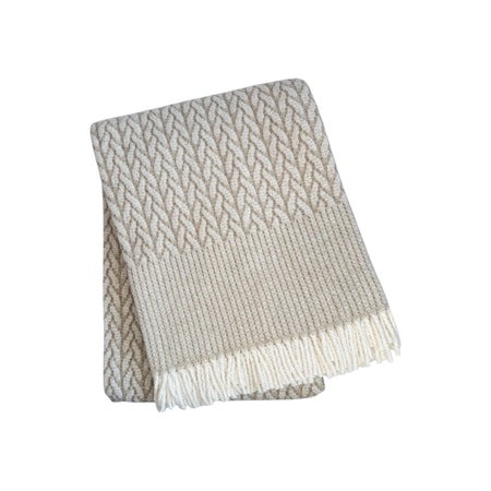 Homeroots 55" X 70" Cinnamon Cotton Blend Woven Plush Throw Blanket with Fringe 632920