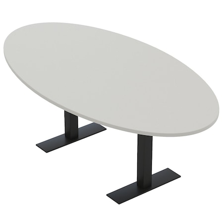 Skutchi Designs 4 Person Conference Table With Power Unit | 7' Oval Table | Harmony Series HAR-OVL-48X84-T.BK-U779-NA