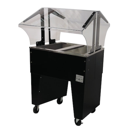 Advance Tabco Ice Cooled Portable Food Buffet Table 31-13/16 in.W x 35 in.D x 53 in.H double sided sneeze guard B2-CPU-B