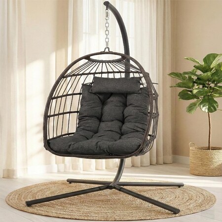 Serenelife Egg Chair with Stand SWC77DG