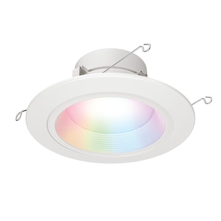 Halo RL Series Retrofit Downlight, 8 W, 120 V, LED Lamp, Plastic, Matte White RL56069WZRGBWWHR