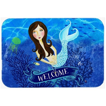 Carolines Treasures Welcome Mermaid Glass Cutting Board, Large VHA3010LCB