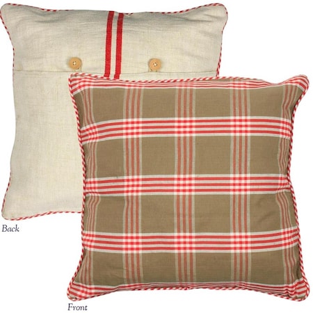 Heritage Lace 20 x 20 in. At Home with Marieke Grain Sack Plaid Pillow Cover, Red 50.040.016