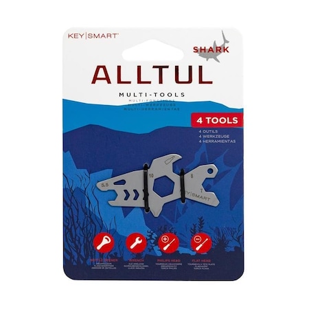 Keysmart AllTul Stainless Steel Silver Shark Multi-Tool Key KS824-SS-SHK
