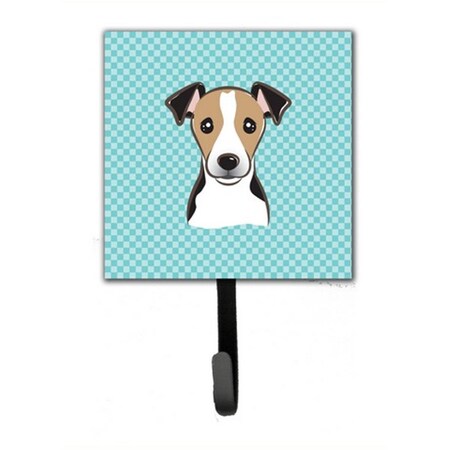 Carolines Treasures Checkerboard Blue Jack Russell Terrier Leash and Key Holder BB1199SH4