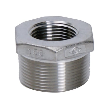 Smith-Cooper 1.25 in. Thead x 1 in. Dia. Thead Stainless Steel Hex Bushing 4809943