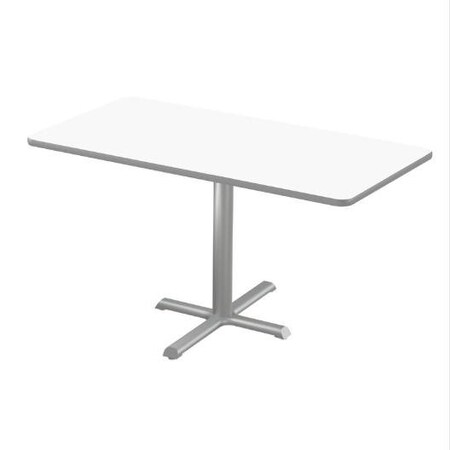 Correll Rectangle Cafe Table, 42 in W, 30 in L, 29 in H, Particleboard Top, Frosty White SCT3042DE-80-98-13