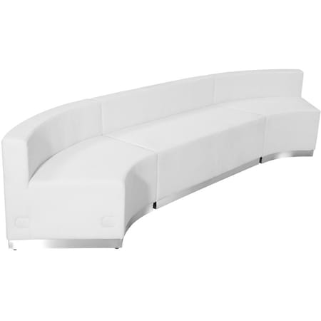 Flash Furniture 3 pcs. Living Room Set, 25-1/4" to 33-1/2" x 27", Upholstery Color: White, Shape: Concave ZB-803-770-SET-WH-GG