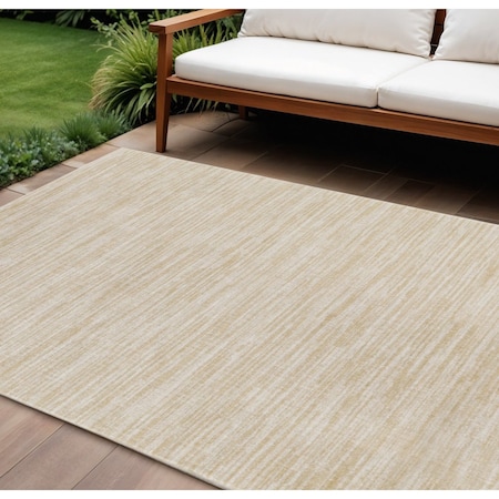 Homeroots 12' X 15' Ivory And Gold Abstract Indoor Outdoor Area Rug 573243