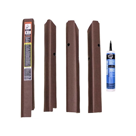 K&M Mfg Qwik Fit Corner Post Kit for John Deere 2040-3150 Utility Series Tractors Brown Vinyl 4153