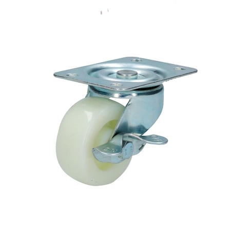 Surtek White Polyurethane Swivel Caster With Brake 2-1/2in RN6B