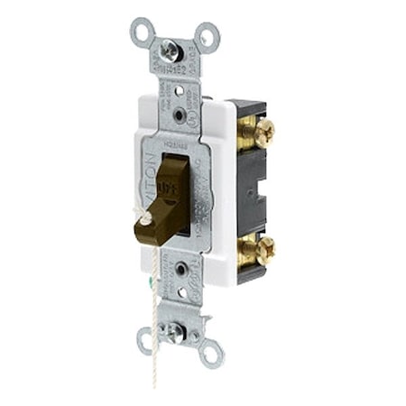 Leviton Wall Switch, 1/2 hp, Toggle, 15 A, Brown 5502-8