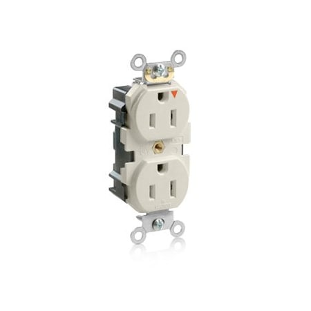 Leviton Lev-Lok Industrial Grade Duplex Receptacle, 15 Amp, 125 Volt M5262-IGT