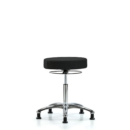 Blue Ridge Ergonomics Bench Stool, Med, Fabric, Chrome, Glides Blk BR-FMBSO-CR-NF-RG-F42