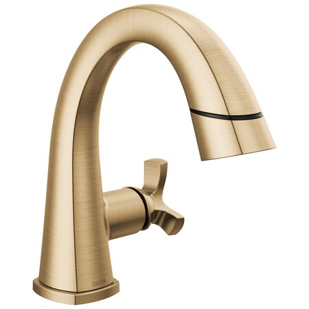 Delta Stryke Single Handle Pull Down Bathroom Faucet In Lumicoat Champagne Bronze 5776-CZPD-PR-DST