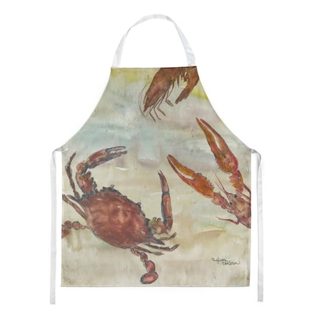 Carolines Treasures CrabShrimpOyster Yellow Sky Apron SC2023APRON