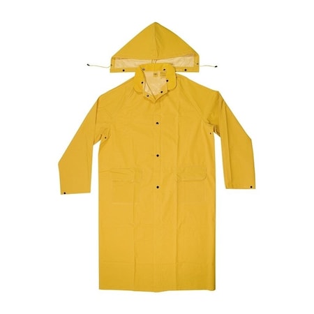 Clc Work Gear CLC CLIMATE GEAR R105X Protective Coat, XL, PVC, Yellow, Detachable Collar, Snap Front Closure R105X