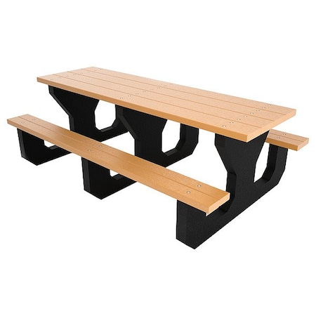 Ultrasite Rectangle Kids Picnic Table, Cedar, Vandal Resistant Resinwood, 72 in L, 24-1/2 in H Overall Plank PB 6CEDYOUPIC